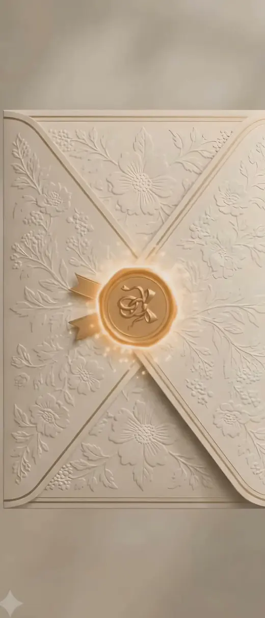 Ivory & Gold Envelope opening