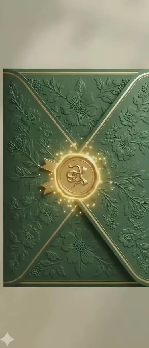 Emerald & Gold Envelope opening