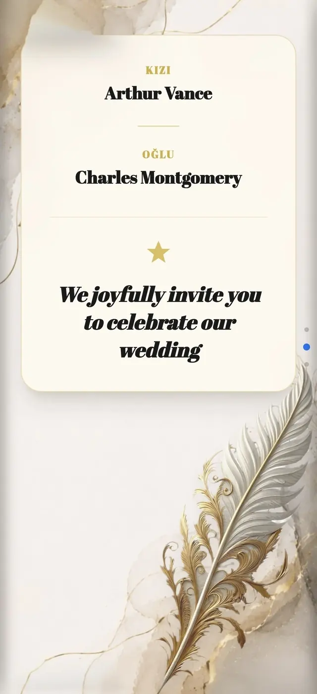 Royal Palace invitation theme on a phone screen
